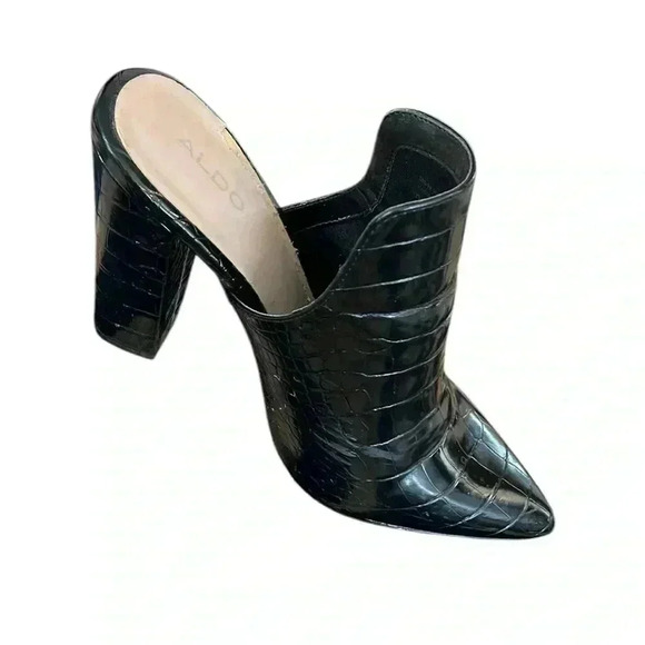 ALDO Woman’s Etalisien Black Crocodile Print Mule Size 8 - Picture 8 of 8
